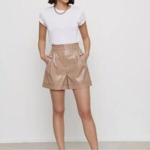 Dynamite Shorts | Dynamite Faux Leather Crocodile Shorts In Beige, Size S